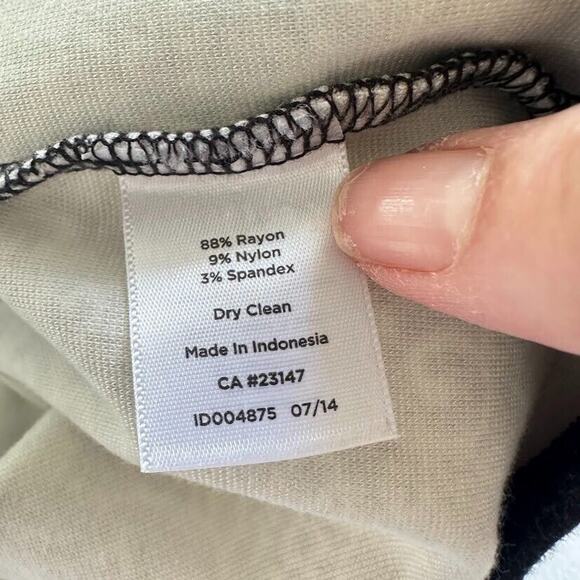 Talbots Womens Polka Dot Lace Printed Knit Blouse Top Black White Size Large - Picture 6 of 7